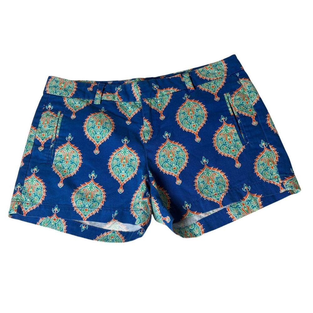jcp Blue with Teal & Orange Paisley Medallion Print Women's Shorts